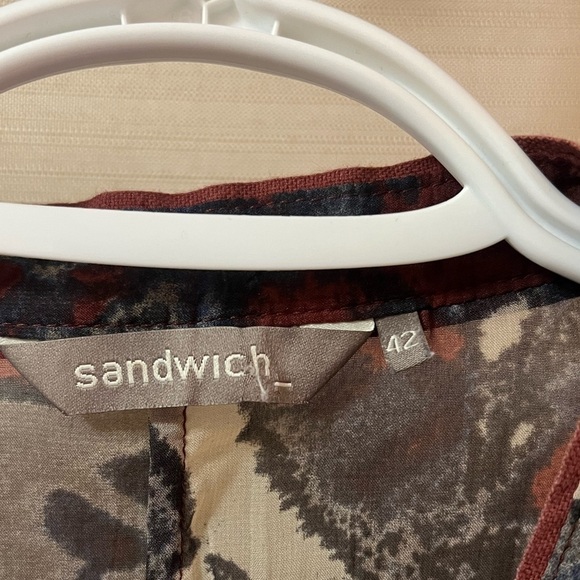 ⚫️ BOGO Sandwich ladies drawstring button up blouse size 42 - Picture 4 of 8